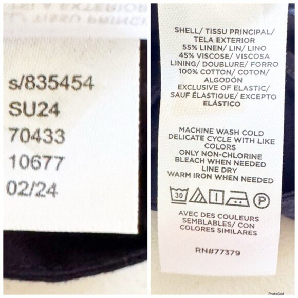 Ann Taylor Navy Linen Blend Scoop Flutter Sleeve Midi Dress 12 P - Picture 11 of 13